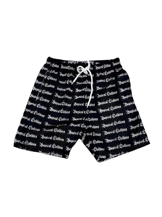 5in inseam pattern print shorts (black) **Midnight Collection