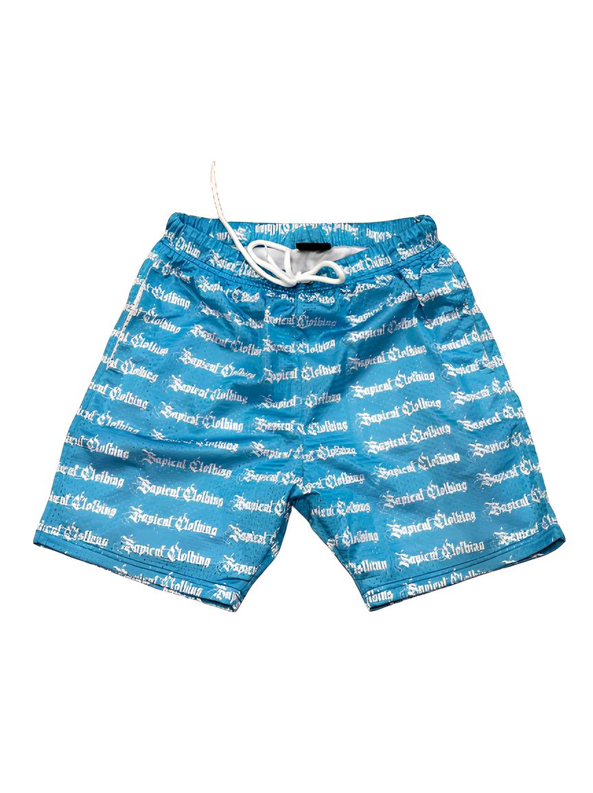 5in inseam pattern print shorts (sky blue)